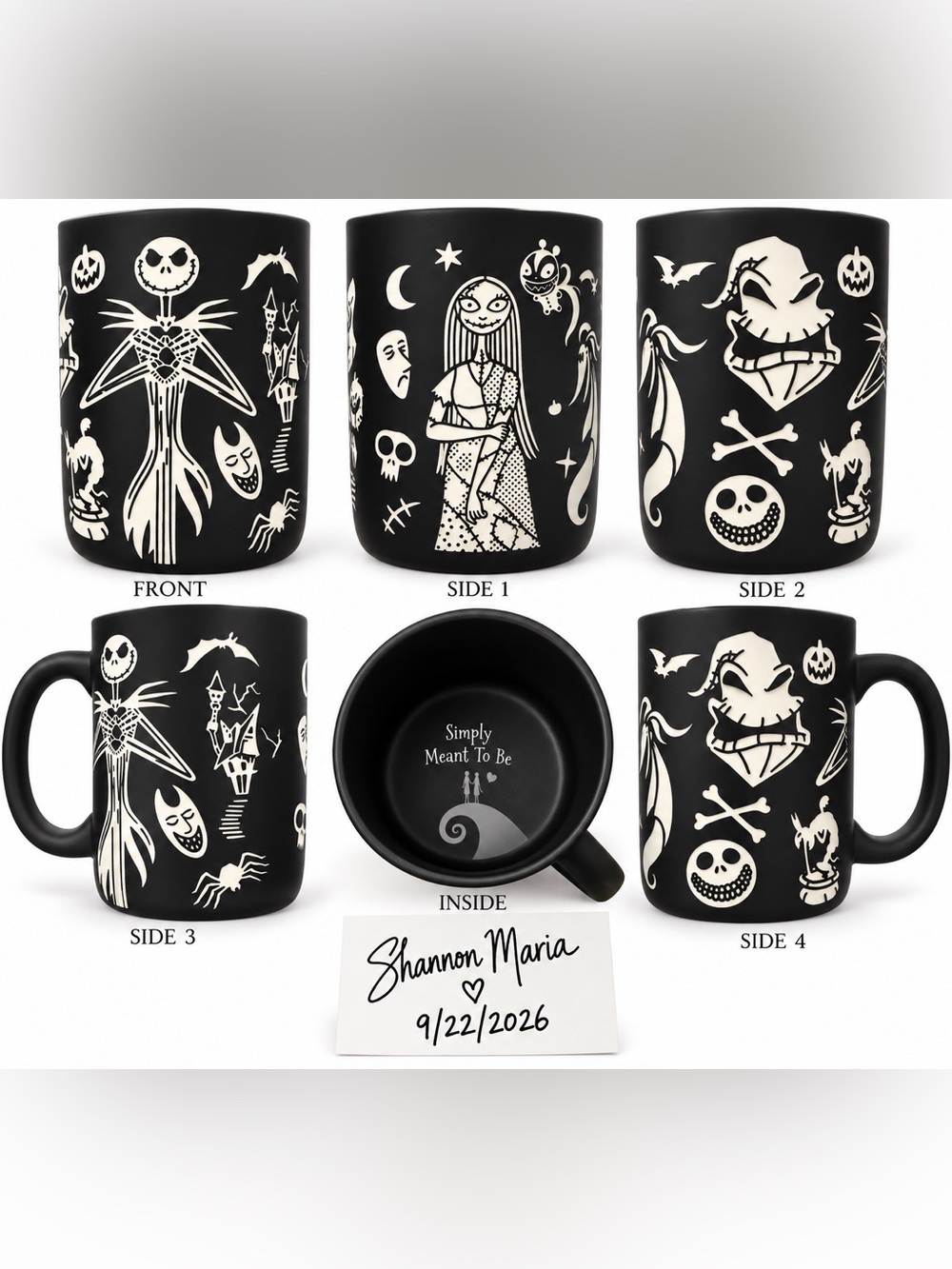 Disney's Tim Burton's The Nightmare Before Christmas Black Matte Mug